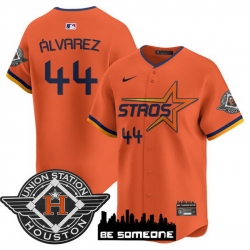 Men Houston Astros 44 Yordan Alvarez Orange 2025 City Connect Limited Stitched Baseball Jersey