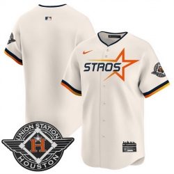 Men Houston Astros Blank Cream 2025 City Connect Limited Stitched Baseball Jersey