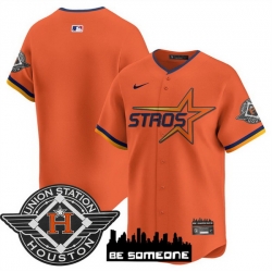 Men Houston Astros Blank Orange 2025 City Connect Limited Stitched Baseball Jersey