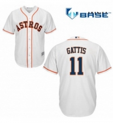 Mens Majestic Houston Astros 11 Evan Gattis Replica White Home Cool Base MLB Jersey