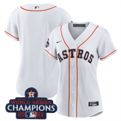 Women Houston Astros Blank White 2022 World Series Champions Cool Base Stitched Baseball Jersey