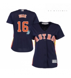 Womens Houston Astros 16 Aledmys Diaz Authentic Navy Blue Alternate Cool Base Baseball Jersey 