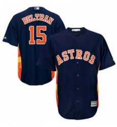 Youth Majestic Houston Astros 15 Carlos Beltran Replica Navy Blue Alternate Cool Base MLB Jersey