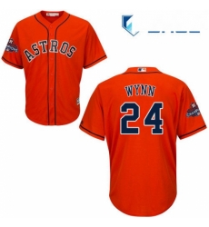 Youth Majestic Houston Astros 24 Jimmy Wynn Authentic Orange Alternate 2017 World Series Champions Cool Base MLB Jersey 