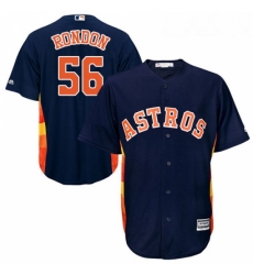 Youth Majestic Houston Astros 56 Hector Rondon Replica Navy Blue Alternate Cool Base MLB Jersey 