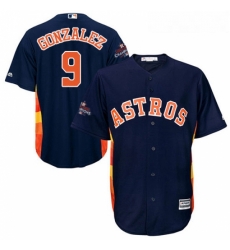 Youth Majestic Houston Astros 9 Marwin Gonzalez Replica Navy Blue Alternate 2017 World Series Champions Cool Base MLB Jersey 