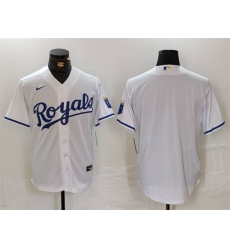 Men Kansas City Royals Blank White Cool Base Stitched Jersey