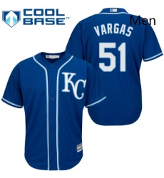 Mens Majestic Kansas City Royals 51 Jason Vargas Replica Blue Alternate 2 Cool Base MLB Jersey 