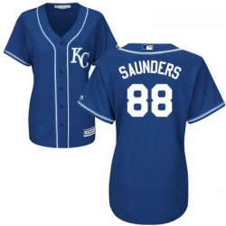 Womens Majestic Kansas City Royals 88 Michael Saunders Authentic Blue Alternate 2 Cool Base MLB Jersey 