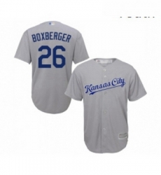 Youth Kansas City Royals 26 Brad Boxberger Replica Grey Road Cool Base Baseball Jersey 