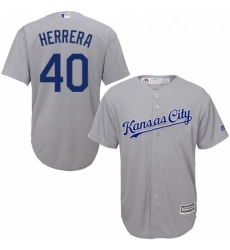 Youth Majestic Kansas City Royals 40 Kelvin Herrera Authentic Grey Road Cool Base MLB Jersey