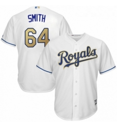 Youth Majestic Kansas City Royals 64 Burch Smith Authentic White Home Cool Base MLB Jersey 