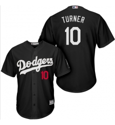 Dodgers 10 Justin Turner Black Turn Back The Clock Cool Base Jersey