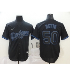 Dodgers 50 Mookie Betts Black Shadow 2020 Nike Cool Base Jersey