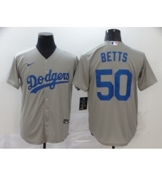 Dodgers 50 Mookie Betts Royal Gray 2020 Nike Cool Base Jersey