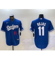 Men Los Angeles Dodgers 11 Miguel Rojas Royal Cool Base Stitched Baseball Jersey 1