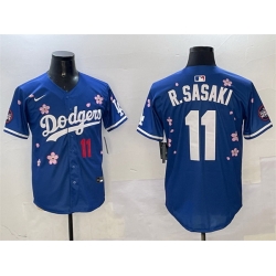 Men Los Angeles Dodgers 11 Roki Sasaki Royal 2025 Tokyo Series Limited Stitched Baseball Jersey