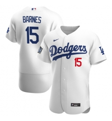 Men Los Angeles Dodgers 15 Austin Barnes Men Nike White Home 2020 World Series Bound Flex Base Player MLB Jersey