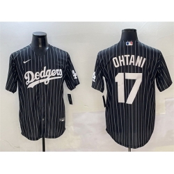 Men Los Angeles Dodgers 17 Shohei Ohtani Black Cool Base Stitched Baseball Jersey