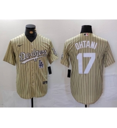 Men Los Angeles Dodgers 17 Shohei Ohtani Cream Cool Base Stitched Jersey 1