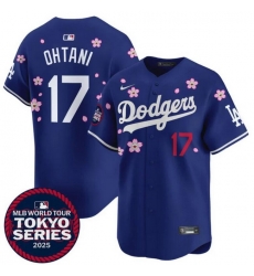 Men Los Angeles Dodgers 17 Shohei Ohtani Royal 2025 Tokyo Series Limited Stitched Baseball Jersey