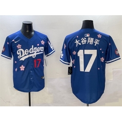 Men Los Angeles Dodgers 17  Shohei Ohtani Royal 2025 Tokyo Series Limited Stitched Baseball Jersey