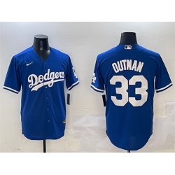 Men Los Angeles Dodgers 33 James Outman Royal Cool Base Stitched Baseball Jersey