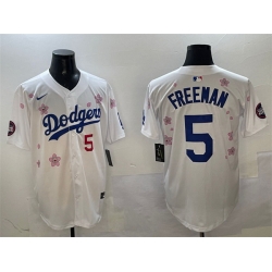 Men Los Angeles Dodgers 5 Freddie Freeman White 2025 Tokyo Series Limited Stitched Baseball Jersey