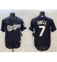 Men Los Angeles Dodgers 7 Blake Snell Black Cool Base Stitched Baseball Jersey