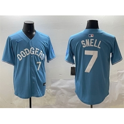 Men Los Angeles Dodgers 7 Blake Snell Light Blue Limited Stitched Baseball Jersey