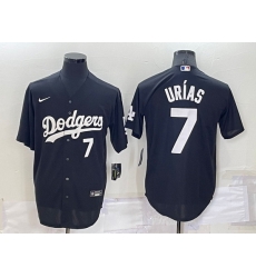 Men Los Angeles Dodgers 7 Julio Urias Black Cool Base Stitched Jersey