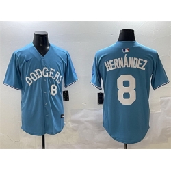 Men Los Angeles Dodgers 8 Enrique Hernandez Light Blue Limited Stitched Baseball Jersey