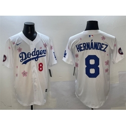 Men Los Angeles Dodgers 8 Enrique Hernandez White 2025 Tokyo Series Limited Stitched Baseball Jersey