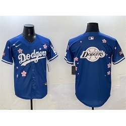 Men Los Angeles Dodgers Team Big Logo Royal 2025 Tokyo Series Limited Stitched Baseball Jersey