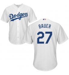 Men Los Angeles Dodgers Trevor Bauer White Cool Base Jersey