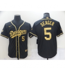 Men's Nike Los Angeles Dodgers #7 Julio Urias Black Gold Authentic Jersey