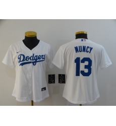 Women Dodgers 13 Max Muncy White Women 2020 Nike Cool Base Jersey