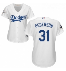 Womens Majestic Los Angeles Dodgers 31 Joc Pederson Authentic White Home 2017 World Series Bound Cool Base MLB Jersey