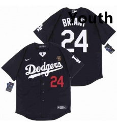 Youth Dodgers 24 Kobe Bryant Black Cool Base Stitched MLB Jersey