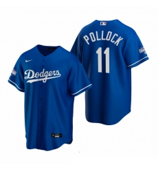 Youth Los Angeles Dodgers 11 A J  Pollock Royal 2020 World Series Champions Replica Jersey