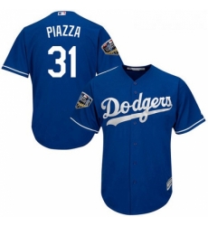 Youth Majestic Los Angeles Dodgers 31 Mike Piazza Authentic Royal Blue Alternate Cool Base 2018 World Series MLB Jersey