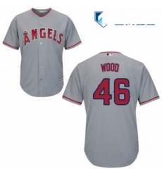 Mens Majestic Los Angeles Angels of Anaheim 46 Blake Wood Replica Grey Road Cool Base MLB Jersey 