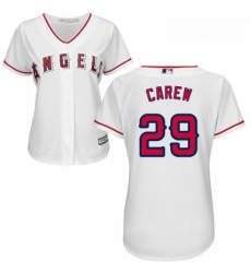 Womens Majestic Los Angeles Angels of Anaheim 29 Rod Carew Replica White Home Cool Base MLB Jersey