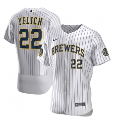 Brewers 22 Christian Yelich White Nike 2020 Flexbase Jersey