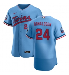 Men Minnesota Twins 24 Josh Donaldson Men Nike Light Blue Alternate 2020 60th Season Flex Base Team MLB Jersey