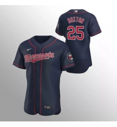 Men Minnesota Twins 25 Byron Buxton Navy Flex Base Stitched Jerseys