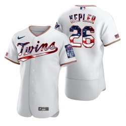 Men Minnesota Twins 26 Max Kepler Men Nike White Fluttering USA Flag Limited Edition Flex Base MLB Jersey