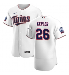 Men Minnesota Twins 26 Max Kepler Men Nike White Home 2020 60th Season Flex Base Team MLB Jersey