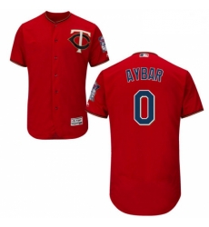 Mens Majestic Minnesota Twins 0 Erick Aybar Scarlet Alternate Flex Base Authentic Collection MLB Jersey