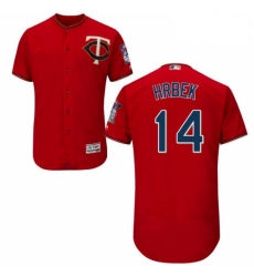 Mens Majestic Minnesota Twins 14 Kent Hrbek Authentic Scarlet Alternate Flex Base Authentic Collection MLB Jersey